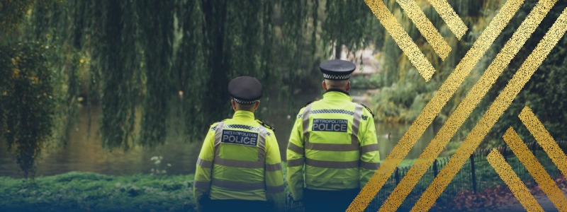 Metropolitan police officers searching for migrants in the UK without any legal status, avoid deportation by the Home Office as an undocumented migrant with Axis Solicitors.