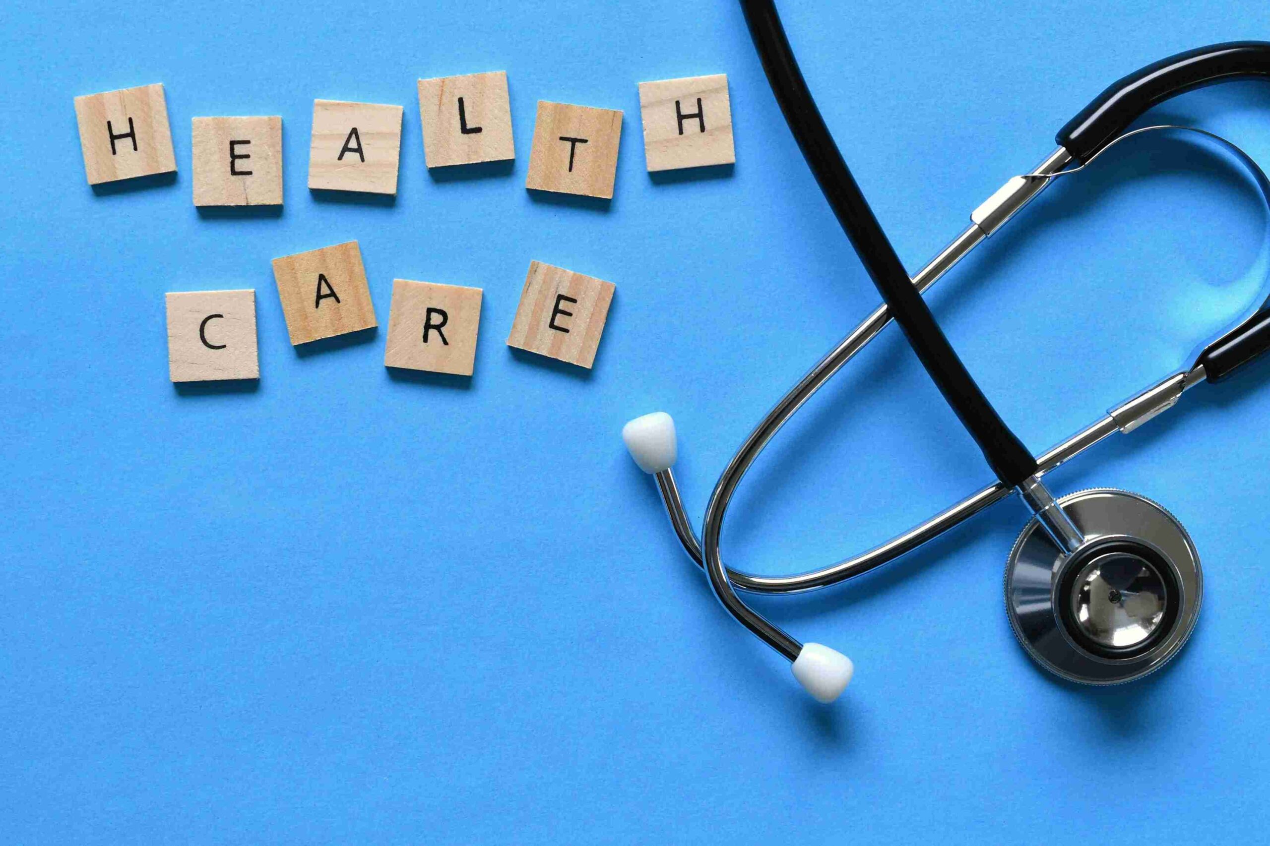 Health care written on  small Wooden blocks