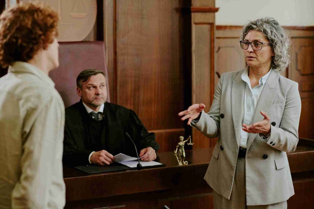 In the image Witnesses can be seen in a civil case.