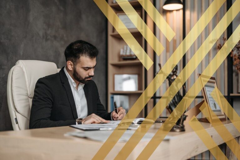 Blog (In the image a civil litigation lawyer can be seen reading a case)