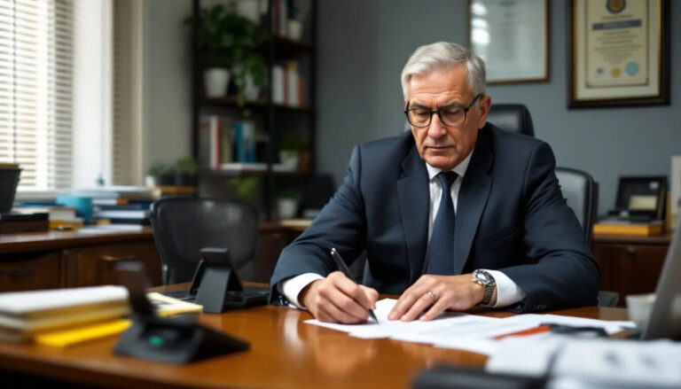 Skilled Worker Visa to ILR in 2025: New Salary & Step-by-Step Application Guide Man writing documents related to their application for switching from a skilled worker visa to ILR