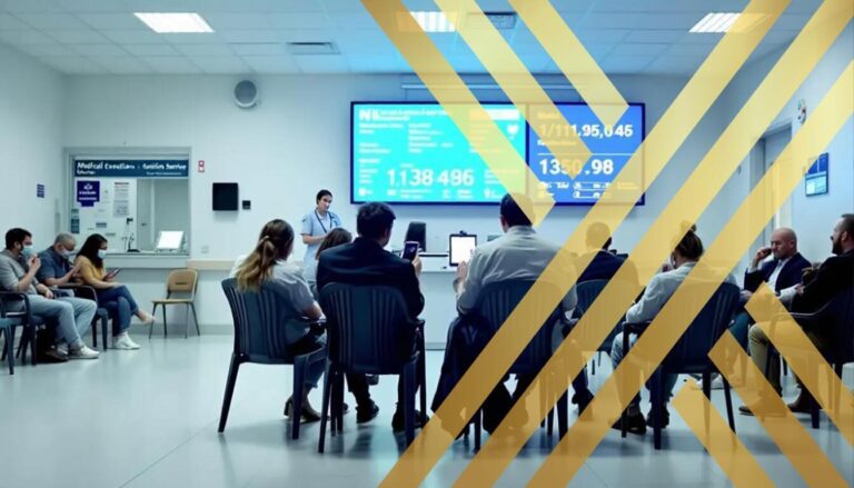 Who Qualifies for UK Medical Evacuation from Gaza? The image depicts a UK hospital setting where several individuals are seated, likely waiting for medical care related to a medical evacuation. The atmosphere suggests a focus on urgent healthcare services, emphasizing the critical role of air ambulance services in providing support for patients requiring immediate specialist treatment.