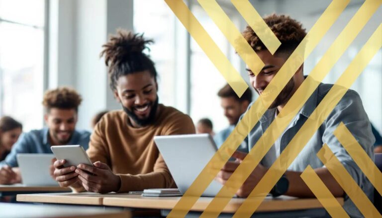 A diverse group of students is gathered around a table, intently reading materials about the "Graduate Route Shortened," which outlines the UK government's immigration rules for international students seeking graduate visas. They appear engaged and focused, discussing the implications of the graduate immigration route and how it affects their future in the UK.