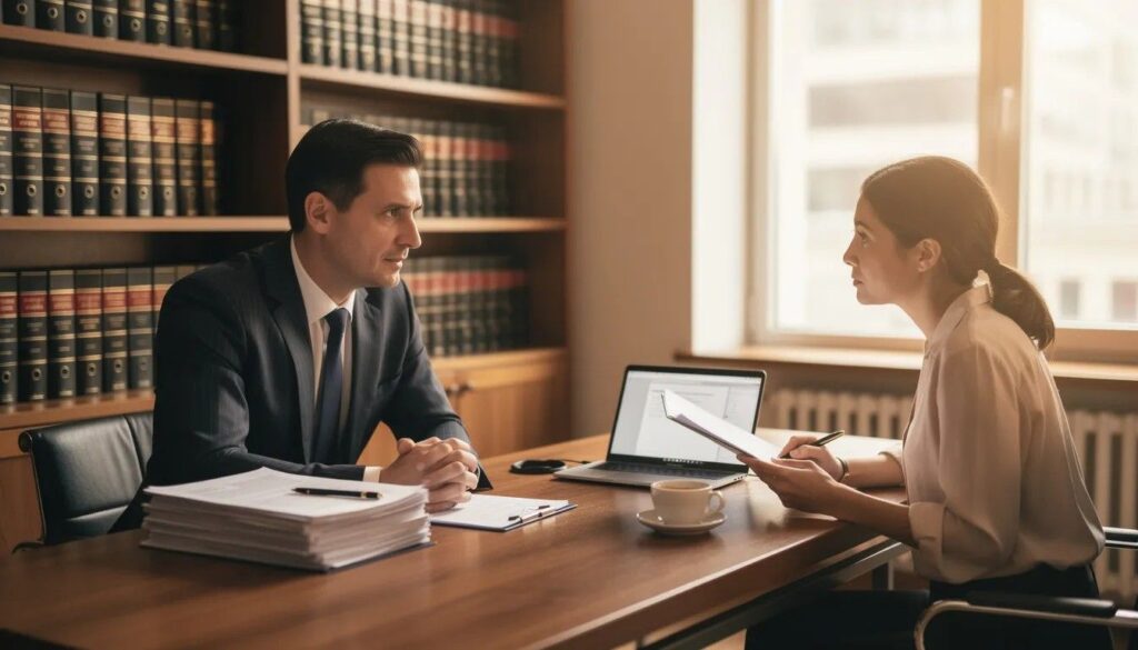 Immigration solicitor advising a client on UK visa brake implications, highlighting the importance of seeking legal guidance for affected visa applicants.