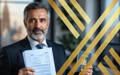 The image depicts a Gaza scholar holding a British passport and a visa, symbolizing the opportunities provided by the UK government for students from Gaza through the Faster UK Visas for Gaza Scholars initiative.