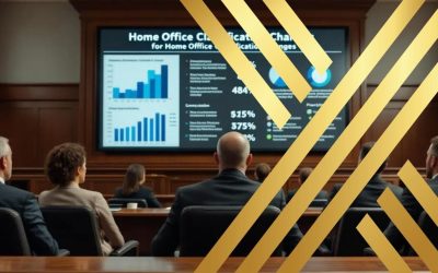 (The image depicts a jury seated in a courtroom, attentively discussing the Home Office Classification changes, which include updates on crime recording and police forces' responses to organised crime groups.